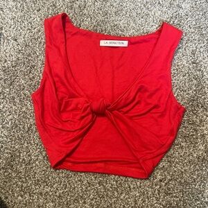 Red Knot Front Crop Top